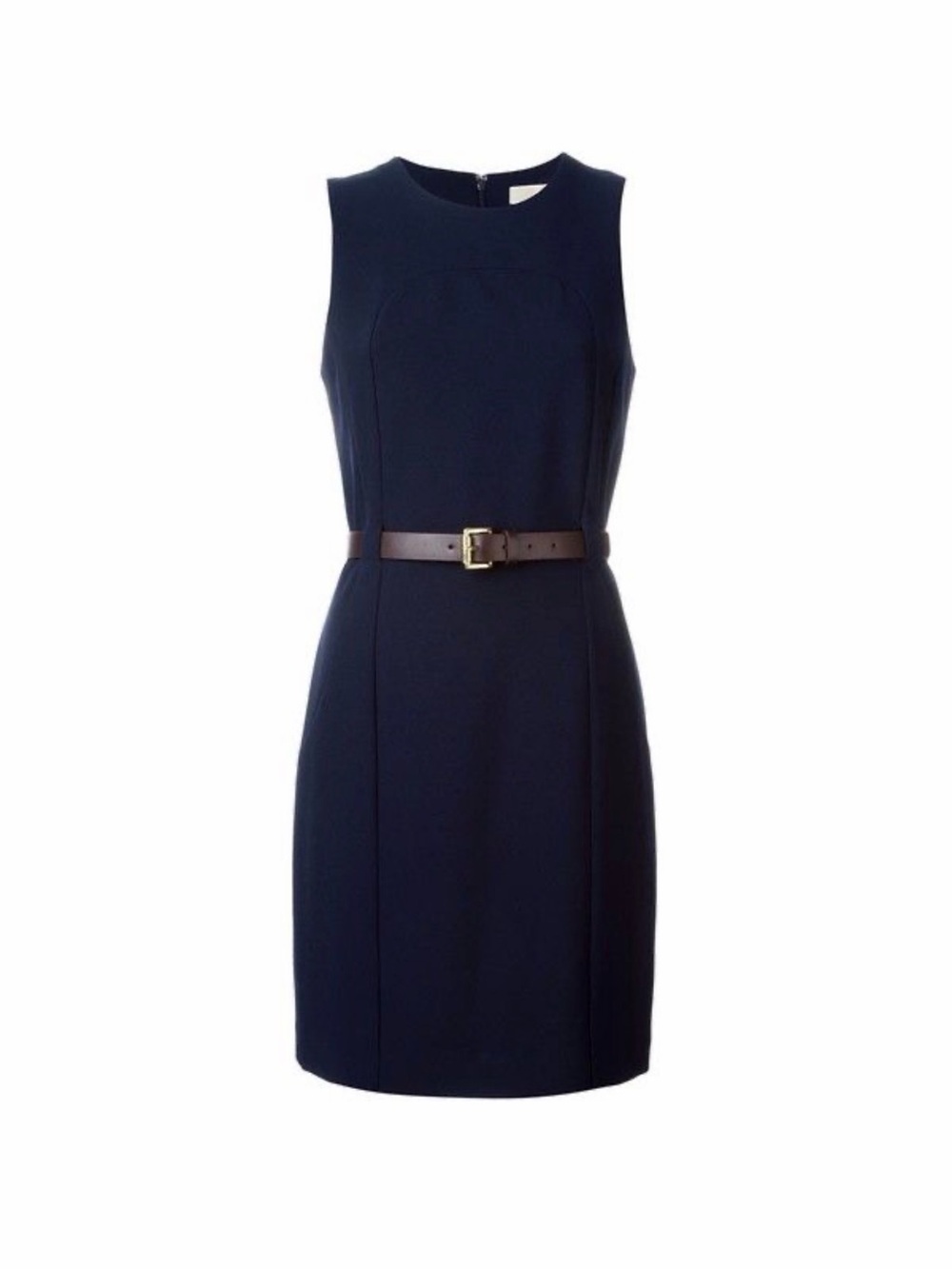 Michael Michael Kors Navy Sleeveless Belted Sheath Dress Size 8